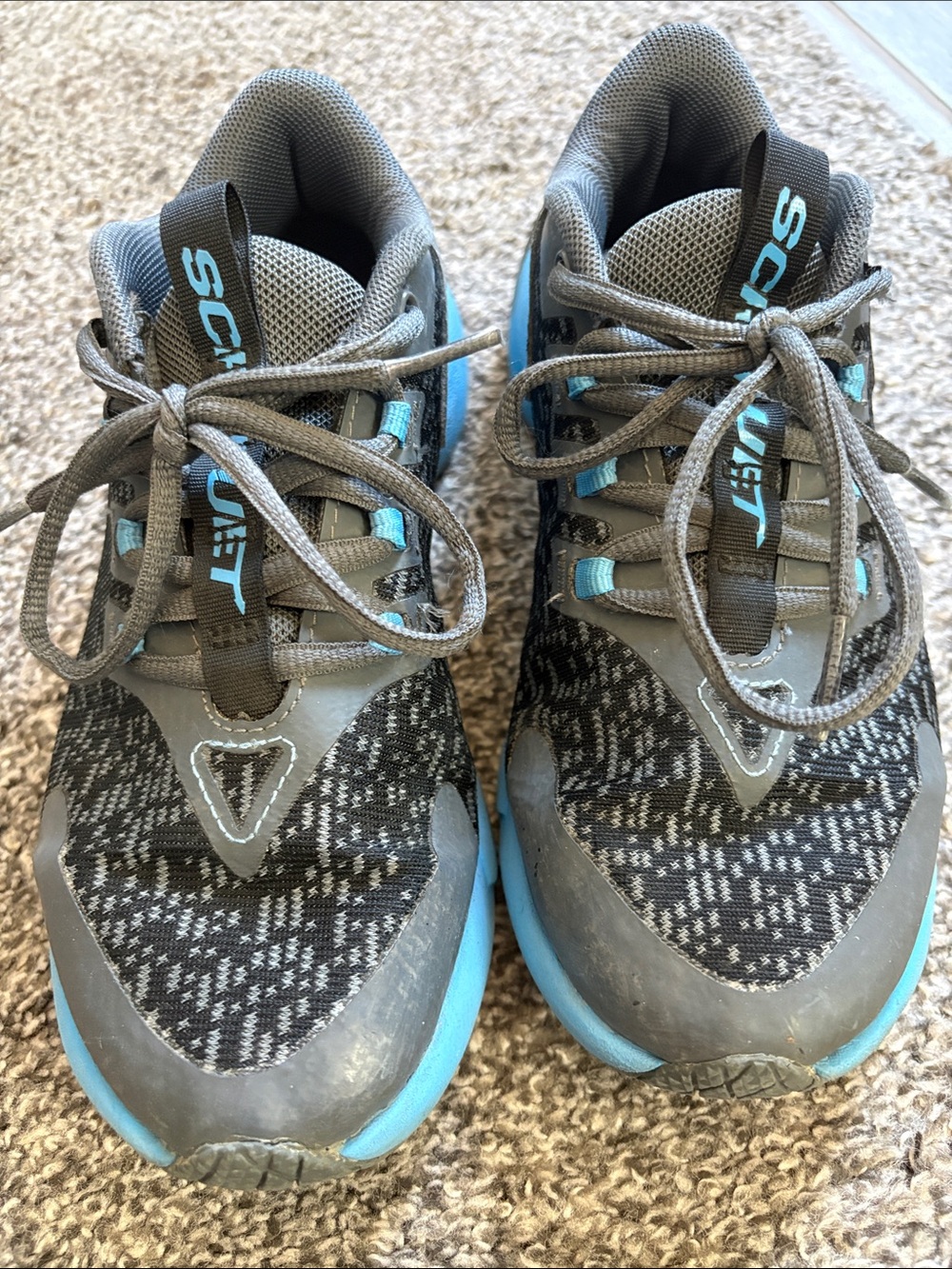 Under Armor Kids Grey and Blue Athletic Shoes